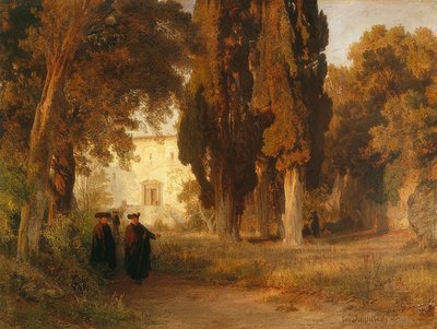 The Monastery Garden. After 1857 by Oswald Achenbach