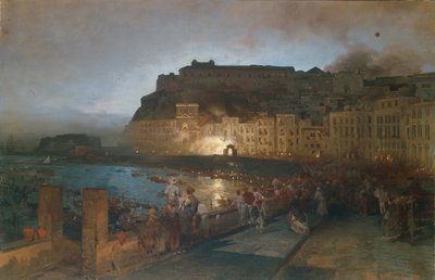 Fireworks in Naples, 1875 by Oswald Achenbach