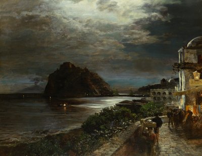 The Aragonese Castel Ischia by Oswald Achenbach