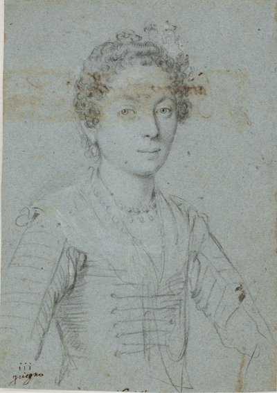 Portrait of a Woman, Half-Length by Ottavio Mario Leoni