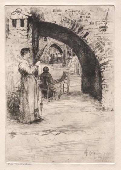 Etchings of Venice: Net Makers by Otto H. Bacher