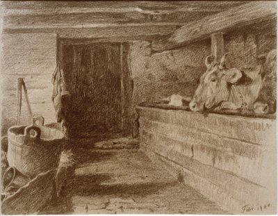 Interior of a Cow Stable by Otto Keitel