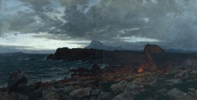 Autumn Evening on the Coast, Kinn by Otto Ludvig Sinding