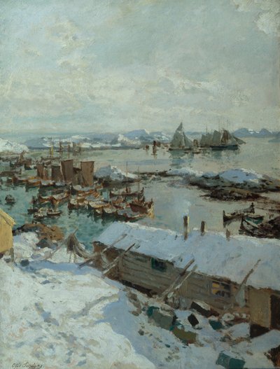 In Svolvaer Harbour by Otto Ludvig Sinding