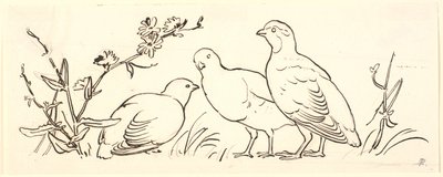 Three Partridges. Decorative Draft by P.C. Skovgaard