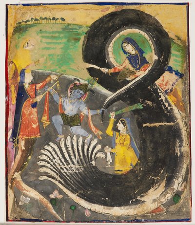 Krishna and the Naga Kaliya by Pakistani School