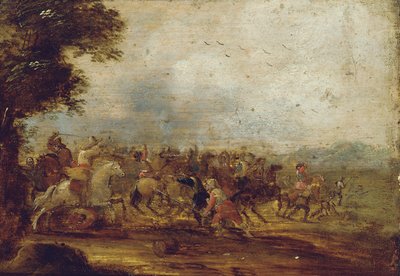 A cavalry engagement by Palamedes Palamedesz