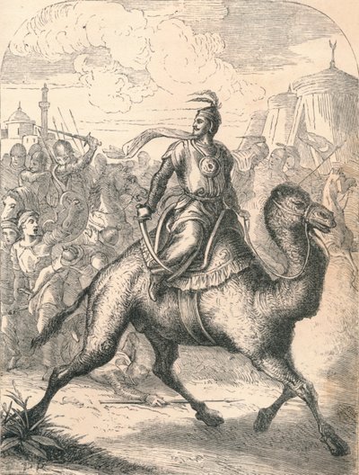 Saladin Escaping on a swift Dromedary by Paolo Priolo