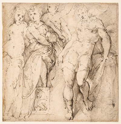 Four Figure Studies by Parmigianino