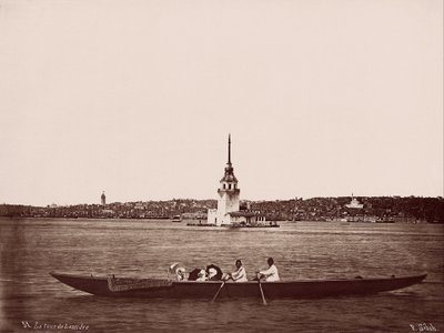 Kız Kulesi, Galata and Fındıklı Residential Areas by Pascal Sébah