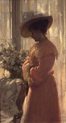 Lady in a Pink Interior by Patrick William Adam