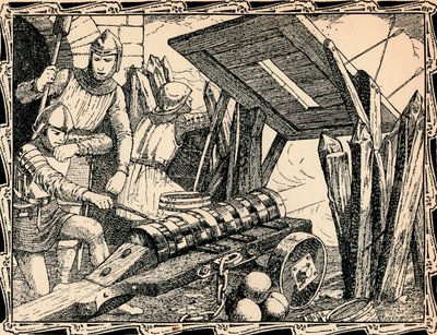 The First Cannon at Crecy by Patten Wilson