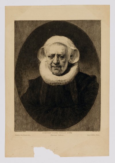 Portrait of an Old Lady by Paul Adolphe Rajon
