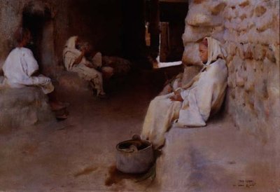 Arabs Resting in an Alley by Paul Alexander Alfred Leroy