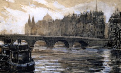 Seine River in Paris by Paul Ambroise Valery