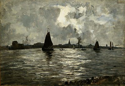 River Landscape in Unterelbe by Paul Baum