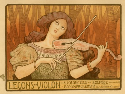 Leçons de Violon Poster by Paul Berthon