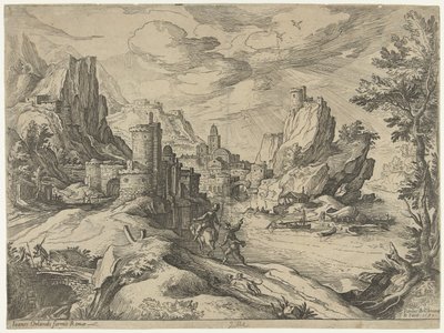 Rocky Coast in Campania with City and Travelers by Paul Bril