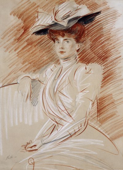 Madame Helleu with a Hat by Paul Cesar Helleu