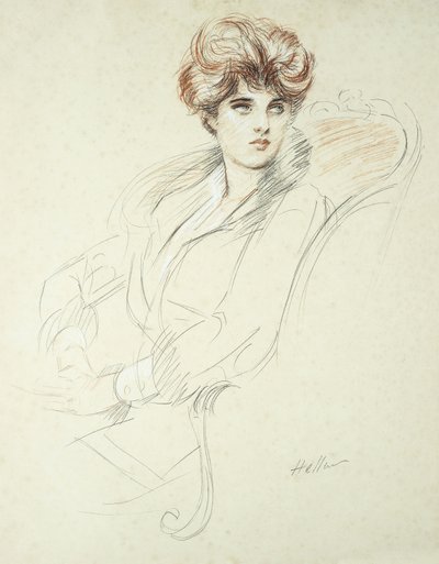 Portrait of a Lady, seated by Paul Cesar Helleu