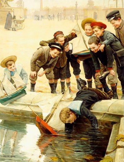 Boys and their Sailboats by Paul Charles Chocarne Moreau