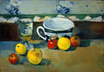 Cup, Glass, and Fruits II by Paul Cézanne