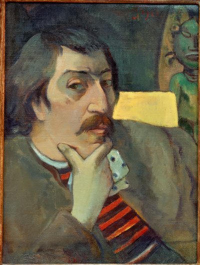 Self-Portrait with Idol by Paul Gauguin