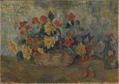 Basket with Flowers by Paul Gauguin