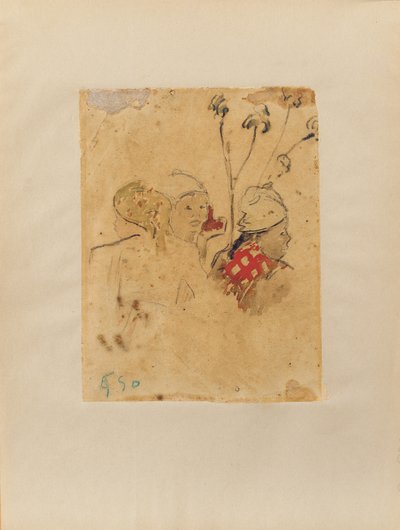 Heads and Vegetation by Paul Gauguin