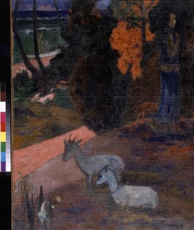Landscape with Two Goats by Paul Gauguin