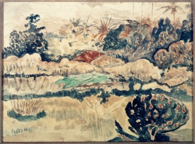 Tahiti Landscape by Paul Gauguin