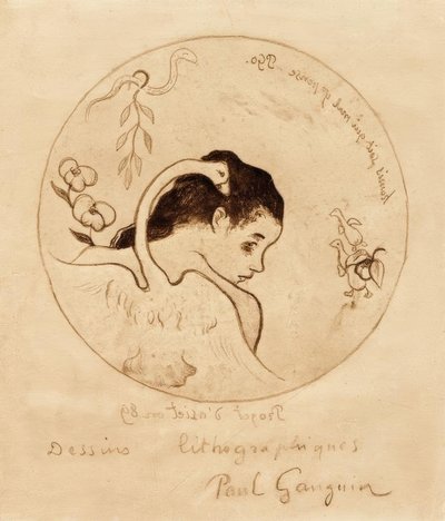 Project for a Plate – Leda and the Swan by Paul Gauguin