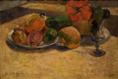 Still Life with Mango and Hibiscus by Paul Gauguin