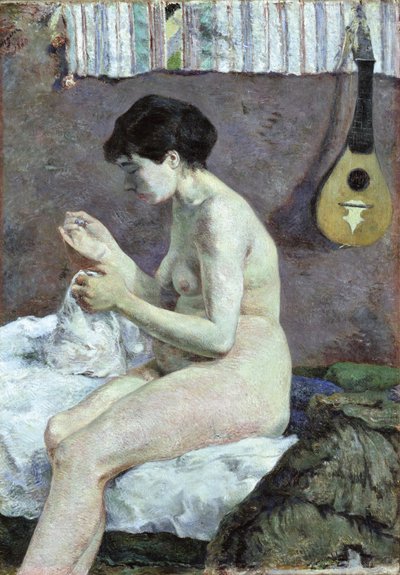 Study of a Nude Suzanne Sewing by Paul Gauguin