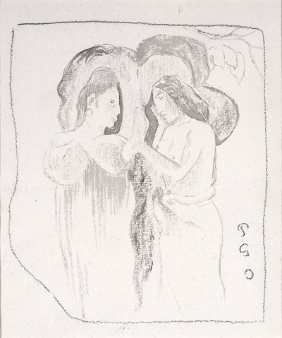 Two Tahitian Women, c.1894 by Paul Gauguin