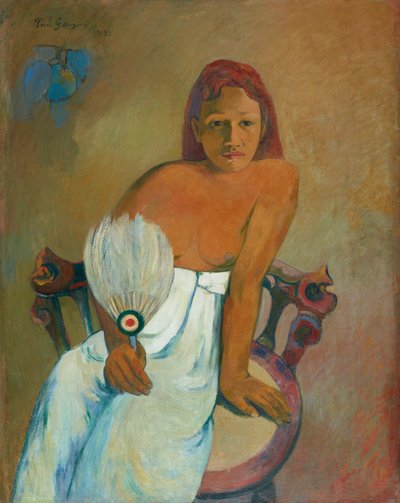 Woman with a Fan by Paul Gauguin