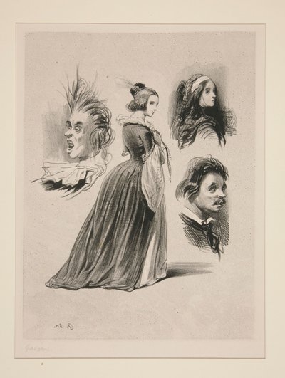 Sketch Sheet by Paul Gavarni
