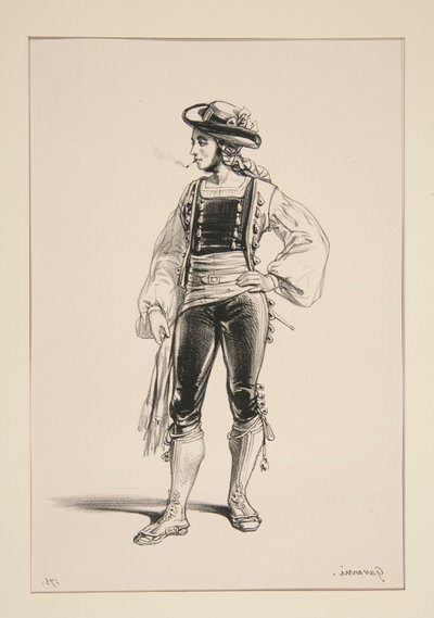 ALGUAZIL. Felt Hat Trimmed with Velvet by Paul Gavarni