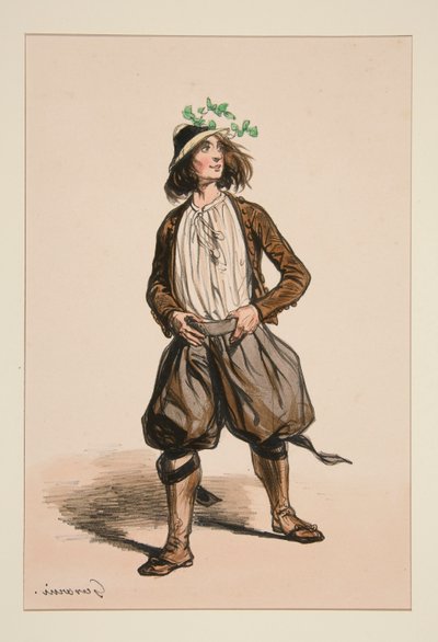Goatherd. Straw Hat by Paul Gavarni