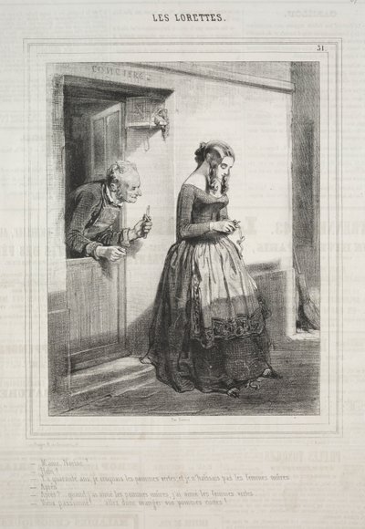 Les Lorettes, 1842 by Paul Gavarni