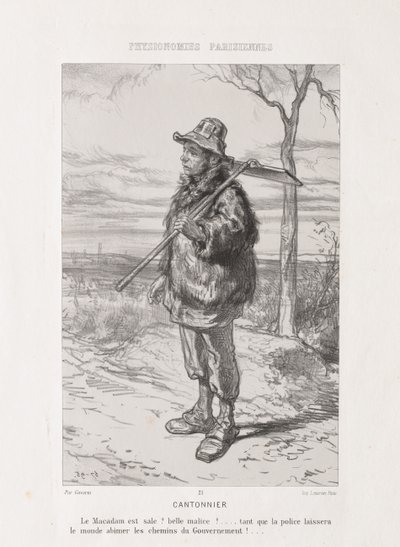 Parisian Physiognomy: Street Sweeper by Paul Gavarni