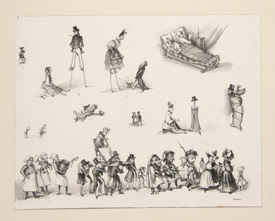 Suite de la Procession du Diable by Paul Gavarni