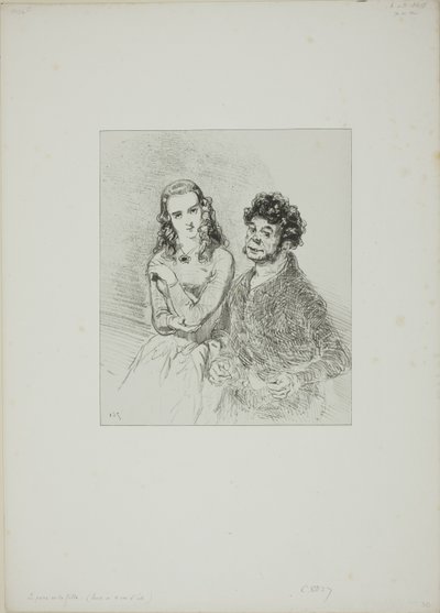 Untitled (Father and Daughter) by Paul Gavarni