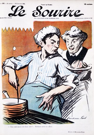 Two domestic cooks at a stove by Paul Hermann