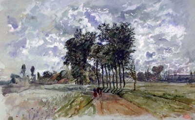 The Way to Crécy, 1857 by Paul Huet
