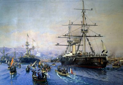 Arrival of the Russian Squadron in Toulon by Paul Jobert