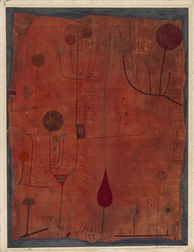 Fruits on Red by Paul Klee