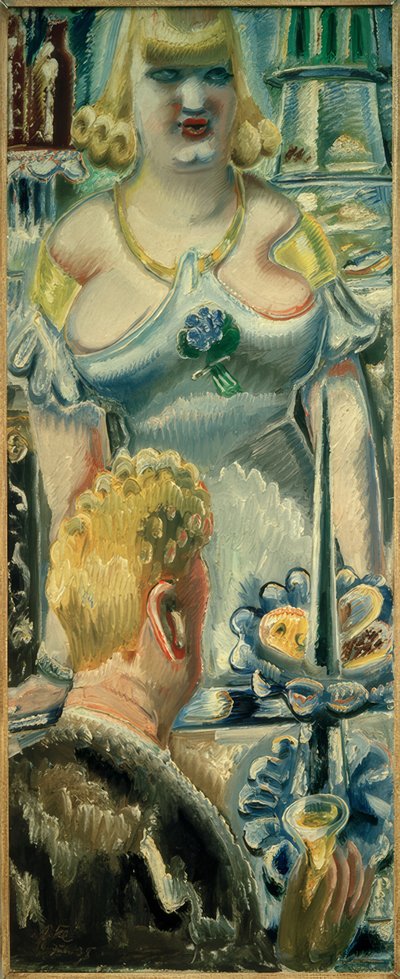 Blonde Barmaid with Gentleman by Paul Kleinschmidt