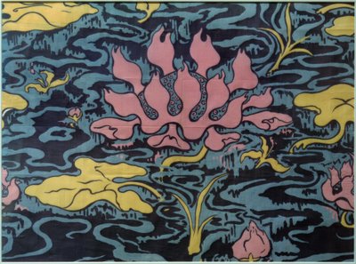 Decorative Fabric with Water Lily by Paul Elie Ranson