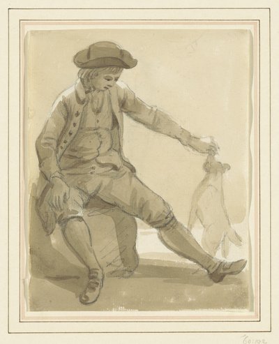 Boy Playing with a Dog by Paul Sandby